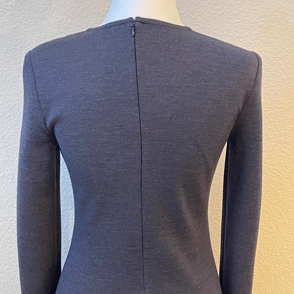 St. John Sleek and Stylish Gray Knit Dress - Picture 7 of 9